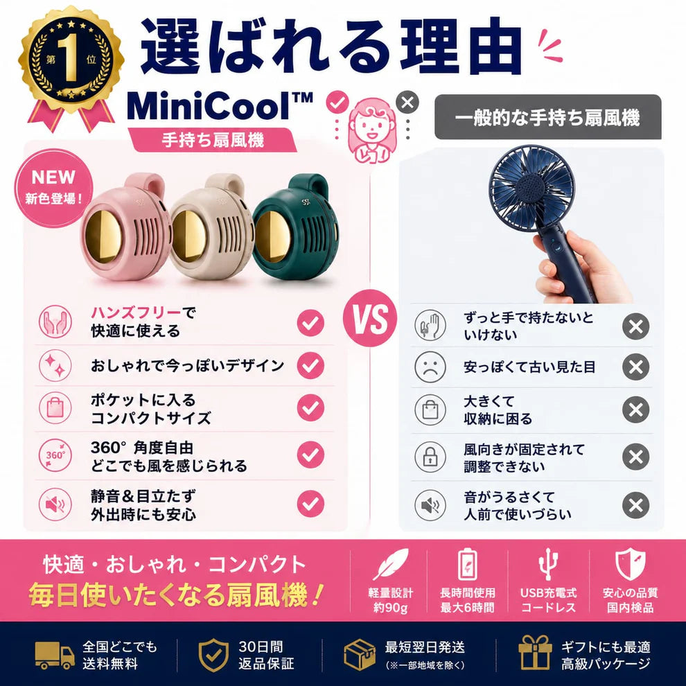 MiniCool™｜いつでも涼しい風 [SNS話題沸騰中]